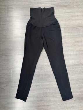Maternity Black High-Waist Seamless Ponte Leggings